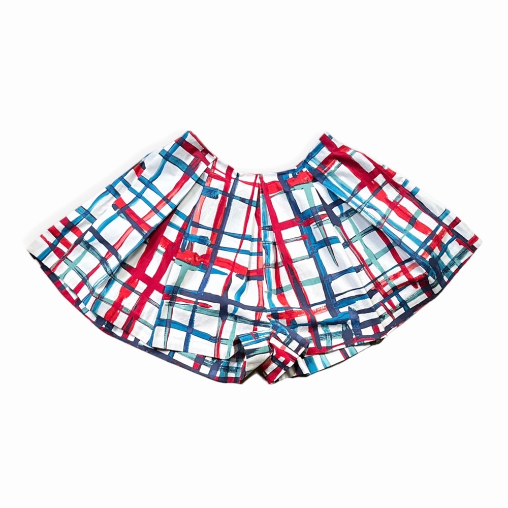 Adorable Kate Spade Saturday Red/White/Blue Madras Print Pleated Shorts, sz Sm